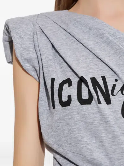 Dsquared2 One-shoulder Split Dress In Gray