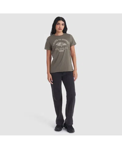 Nike Women's Olive Baltimore Ravens 2025 Salute To Service Sideline T-shirt In Green