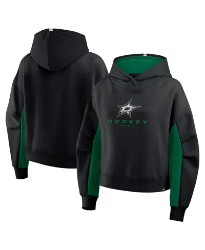 Fanatics Women's Black Dallas Stars Back Check Boxy Hoodie In Black