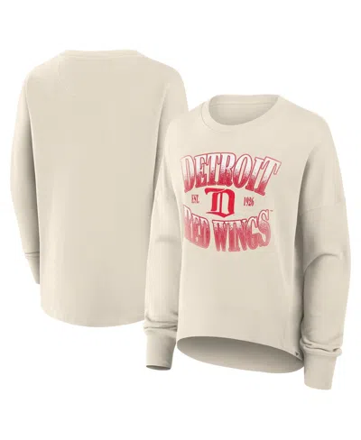 Fanatics Women's Cream Detroit Red Wings Oversized Vintage Slice Pullover Sweatshirt In Neutral