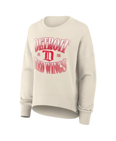 Fanatics Women's Cream Detroit Red Wings Oversized Vintage Slice Pullover Sweatshirt In Neutral