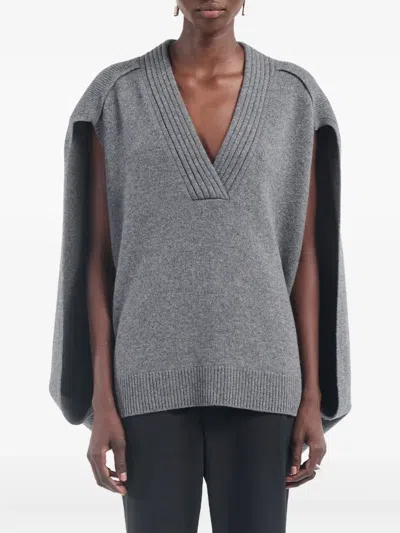 Maria Mcmanus V-neck Cape In Gray