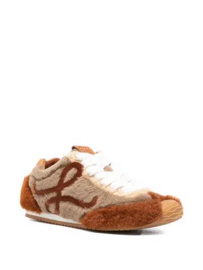 Loewe Ballet Runner 2.0 Sneakers In Shearling In Brown
