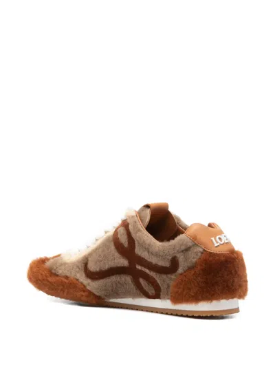 Loewe Ballet Runner 2.0 Sneakers In Shearling In Brown