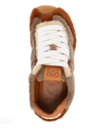 Loewe Ballet Runner 2.0 Sneakers In Shearling In Brown
