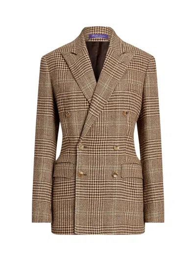 Ralph Lauren Double-breasted Checked Blazer In Multi