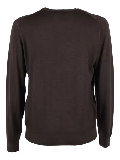 Filippo De Laurentiis Crew-neck Wool Sweater In Brown