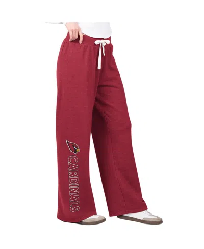 G-iii 4her By Carl Banks Women's Cardinal Arizona Cardinals Field Wide Leg Sweatpants In Red