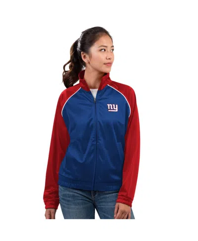 G-iii 4her By Carl Banks Women's Royal New York Giants Replay Full-zip Track Jacket In Blue