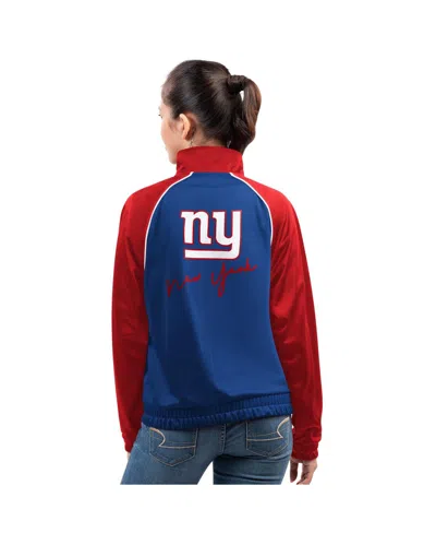 G-iii 4her By Carl Banks Women's Royal New York Giants Replay Full-zip Track Jacket In Blue