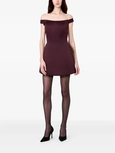 Nicholas Lilly Seamed Off-shoulder Mini Dress In Purple