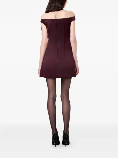 Nicholas Lilly Seamed Off-shoulder Mini Dress In Purple