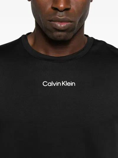 Calvin Klein Waffle-knit T-shirt In Black