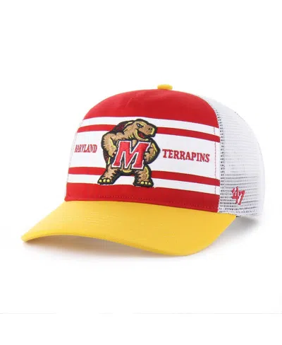 47 Brand Big Boys And Girls Red/gold Maryland Terrapins Super Stripe Hitch Adjustable Trucker Hat In Yellow