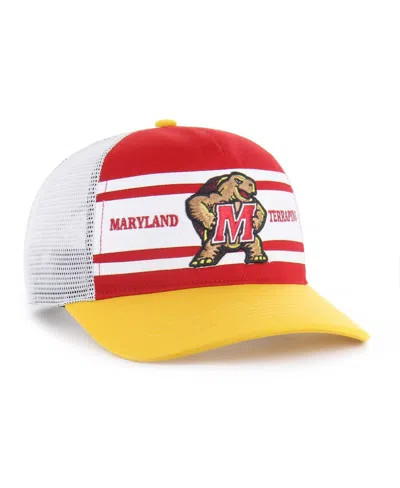 47 Brand Big Boys And Girls Red/gold Maryland Terrapins Super Stripe Hitch Adjustable Trucker Hat In Yellow