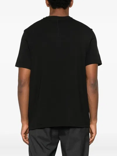 Calvin Klein Logo-embroidered Crew-neck T-shirt In Black