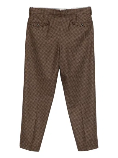 Dell'oglio Checked Trousers In Brown