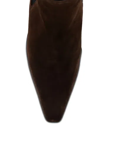 A.emery The Leo Ankle Boots In Cognac Suede In Brown