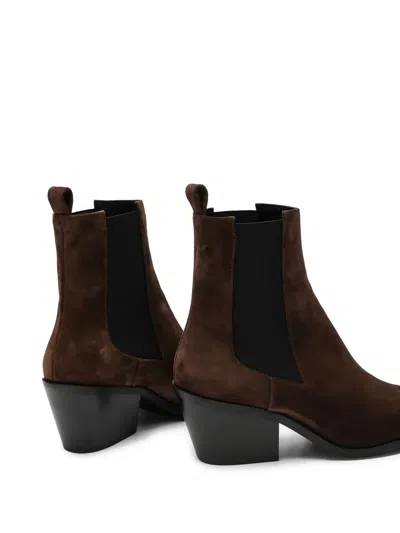 A.emery The Leo Ankle Boots In Cognac Suede In Brown