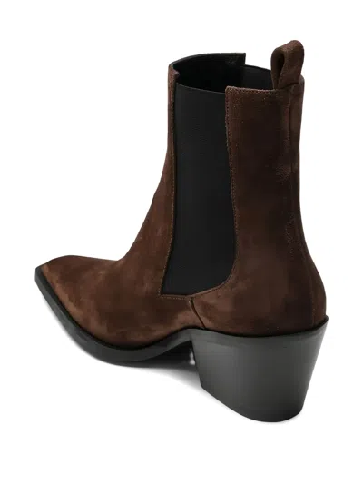 A.emery The Leo Ankle Boots In Cognac Suede In Brown