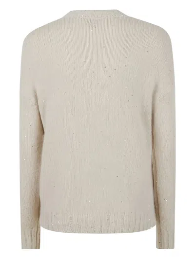 Eleventy Crew Neck Knitted Sweater In Neutral