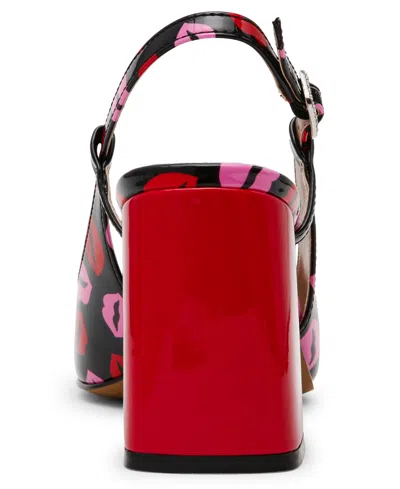 Betsey Johnson Women's Ashhley Novelty Lips Slingback Block-heel Pumps In Multi