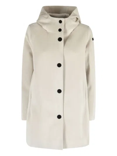 Rrd Velour Hooded Parka In Neutral