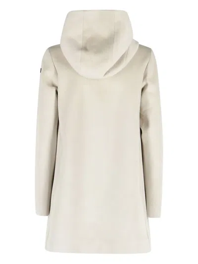 Rrd Velour Hooded Parka In Neutral
