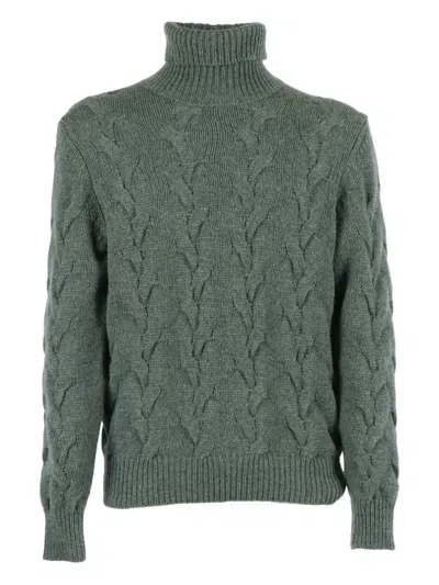 Filippo De Laurentiis Cable-knit Roll-neck Sweater In Green