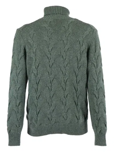 Filippo De Laurentiis Cable-knit Roll-neck Sweater In Green