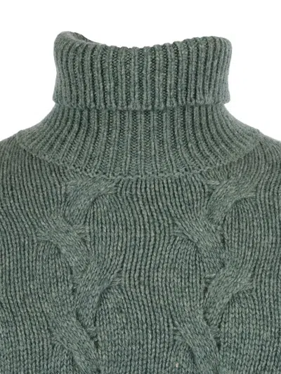 Filippo De Laurentiis Cable-knit Roll-neck Sweater In Green