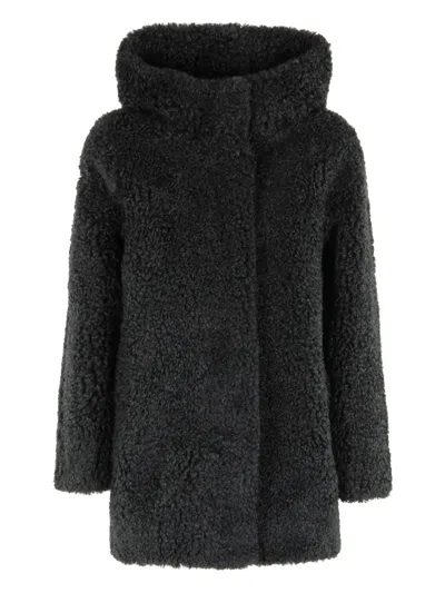Rrd Hooded Coat In Black