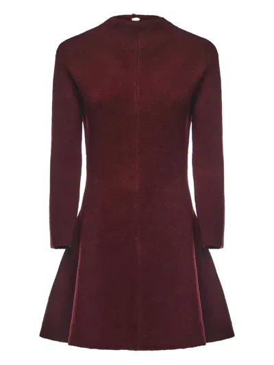 Magda Butrym Flared Knitted Dress In Burgundy