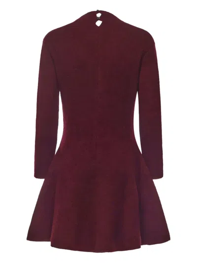Magda Butrym Flared Knitted Dress In Burgundy