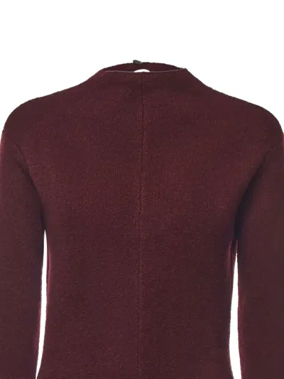 Magda Butrym Flared Knitted Dress In Burgundy