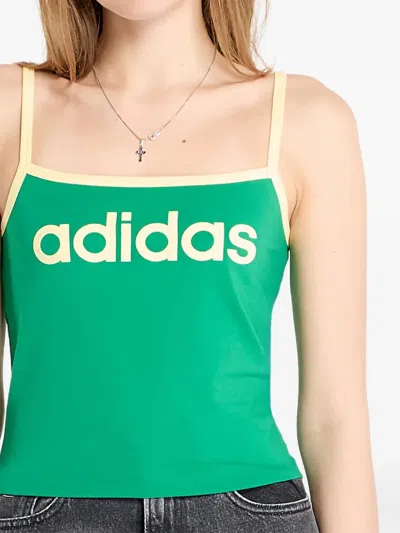 Adidas Originals Logo Tank Top In Green