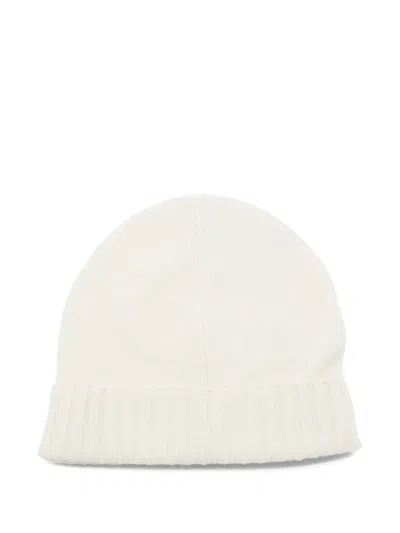 Kujten Ribbed Beanie Hat In White