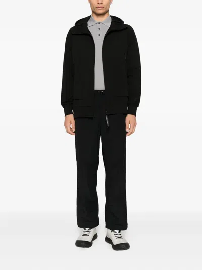 C.p. Company Sweatshirts Hooded Open In Black