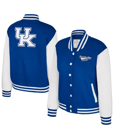 Colosseum Women's Royal Kentucky Wildcats French Baguette Full Snap Fleece Jacket In Blue