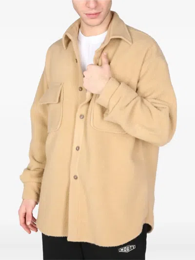 Mouty Wool Pocket Shirt In Brown