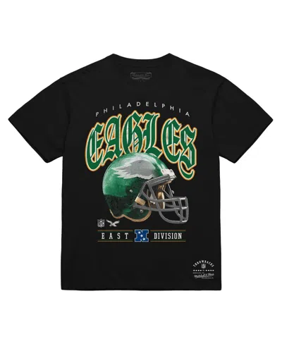 Mitchell & Ness Men's And Women's Black Philadelphia Eagles Classic Helmet T-shirt In Black