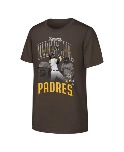 Outerstuff Big Boys And Girls Fernando Tatis Jr. Brown San Diego Padres Triple Player Graphic T-shirt In Brown