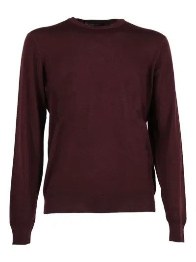 Filippo De Laurentiis Crew-neck Sweater In Burgundy