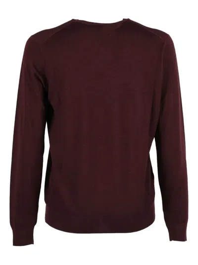 Filippo De Laurentiis Crew-neck Sweater In Burgundy