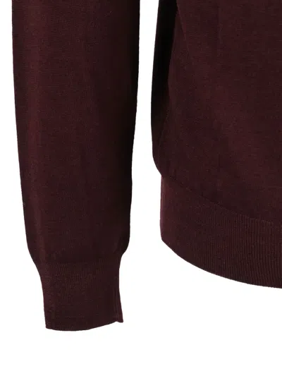 Filippo De Laurentiis Crew-neck Sweater In Burgundy