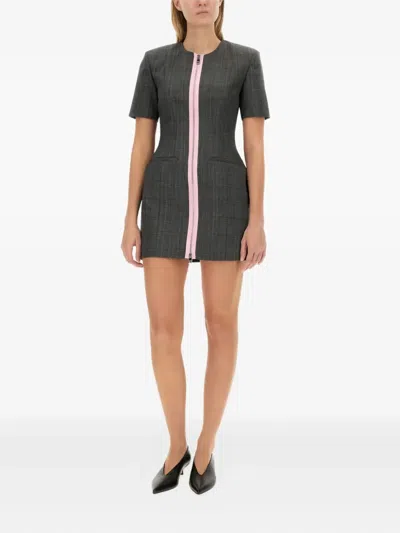 Msgm Wool Dress In Gray