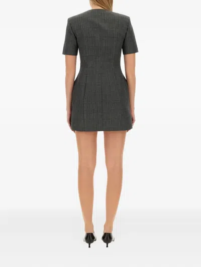 Msgm Wool Dress In Gray