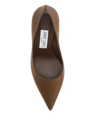 Jimmy Choo Pointed Toe Slip On Pumps In Brown