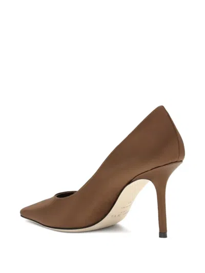 Jimmy Choo Pointed Toe Slip On Pumps In Brown