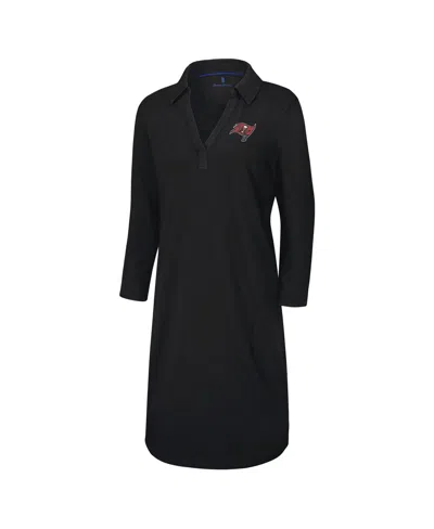 Tommy Bahama Women's Black Tampa Bay Buccaneers Ashby Isles Three-quarter Length Sleeve Pullover Jersey Dress In Black